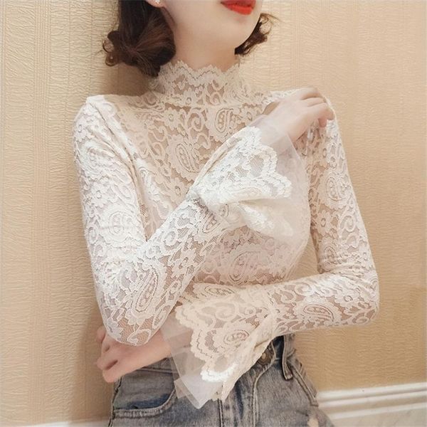 women's blouses & shirts 2021 autumn women lace blouse elegant girl short ruffle shirt spring long sleeve solid blousas basic bottomin, White
women's blouses & shirts 2021 autumn women lace blouse elegant girl short ruffle shirt spring long sleeve solid blousas basic bottomin, White