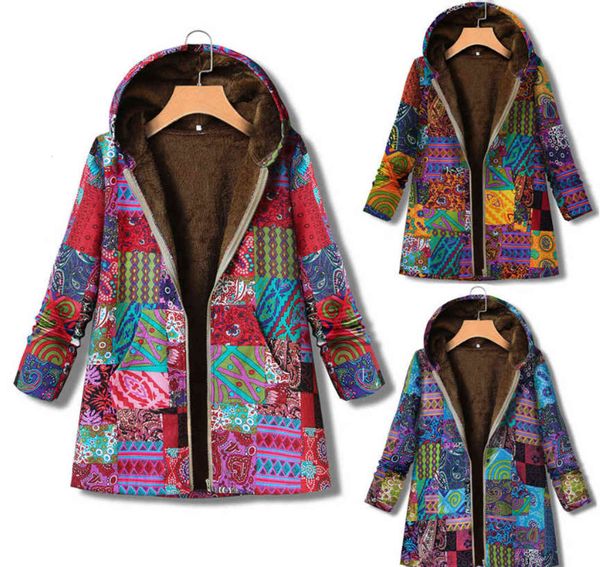 autumn and winter cotton linen coat women's warm printed pocket thickened zipper hooded, Black
autumn and winter cotton linen coat women's warm printed pocket thickened zipper hooded, Black