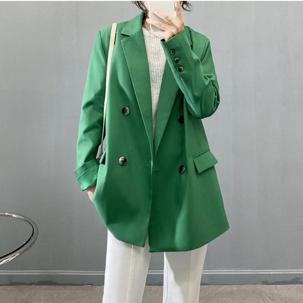 women's suits & blazers 2021 spring autumn women shoulder pads suit jacket turn down collar loose straight blazer coat vintage green fe, White;black
women's suits & blazers 2021 spring autumn women shoulder pads suit jacket turn down collar loose straight blazer coat vintage green fe, White;black