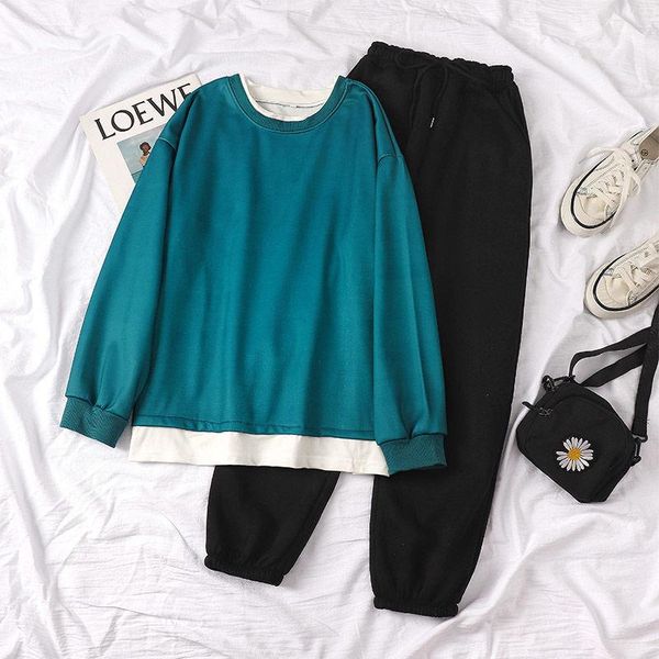 women's two piece pants suit female student korean version loose fashion trousers + spring and autumn thin hoodies two-piece ins, White
women's two piece pants suit female student korean version loose fashion trousers + spring and autumn thin hoodies two-piece ins, White