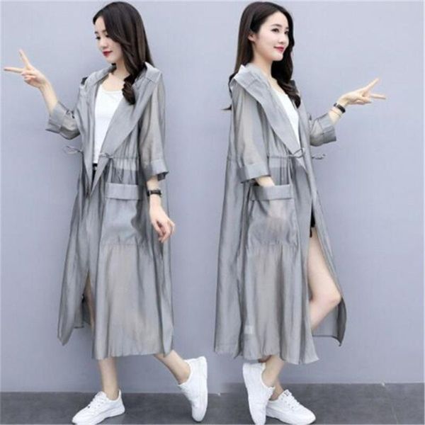 women's trench coats 2021 summer jacket korean version loose mid-length sunscreen long sleeves over knee thin windbreaker, Tan;black
women's trench coats 2021 summer jacket korean version loose mid-length sunscreen long sleeves over knee thin windbreaker, Tan;black