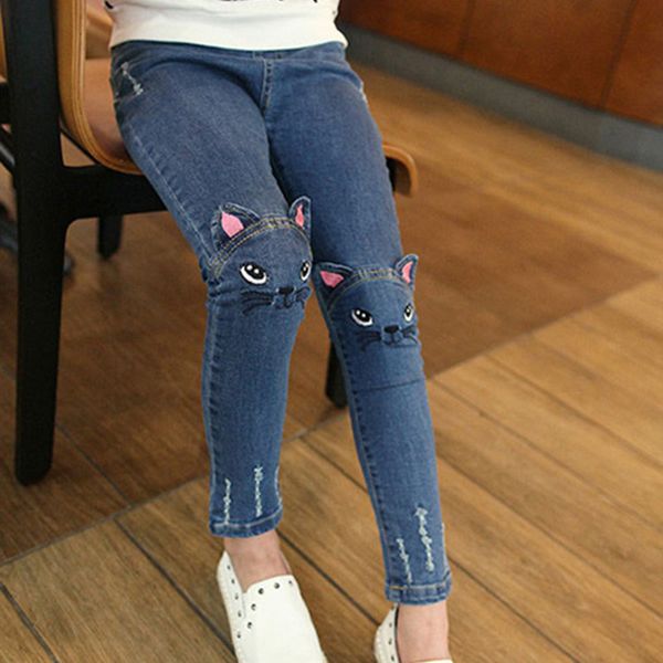 spring autumn girls jeans childrens clothing kids cat embroidered jeans kids for 3-12 years, Blue
spring autumn girls jeans childrens clothing kids cat embroidered jeans kids for 3-12 years, Blue
