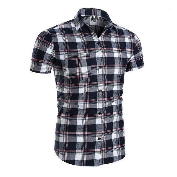 men's casual shirts 2021 striped shirt short sleeve, White;black