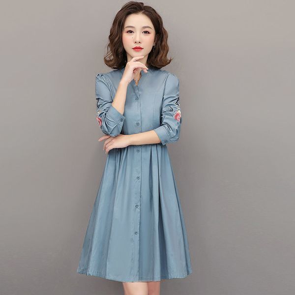 spring and in autumn large size of women long sleeve embroidered shirt loose line female casual dress k130 4dkb, Black;gray
spring and in autumn large size of women long sleeve embroidered shirt loose line female casual dress k130 4dkb, Black;gray