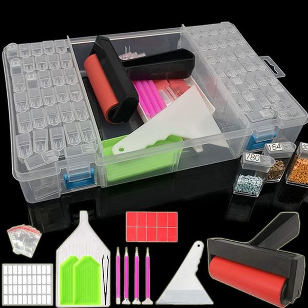 diamond painting 5d tools kits with storage box for embroidery accessories 64 grids beads container
diamond painting 5d tools kits with storage box for embroidery accessories 64 grids beads container