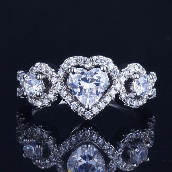 wedding rings trendy creative silver plated heart for women shine white cz stone inlay fashion jewelry engagement party gift, Slivery;golden
wedding rings trendy creative silver plated heart for women shine white cz stone inlay fashion jewelry engagement party gift, Slivery;golden