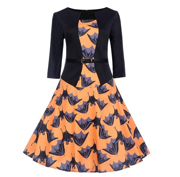 casual dresses womentucked waist dress with belt halloween bat print slim three-quarter sleeve female prom costume swing party, Black;gray
casual dresses womentucked waist dress with belt halloween bat print slim three-quarter sleeve female prom costume swing party, Black;gray
