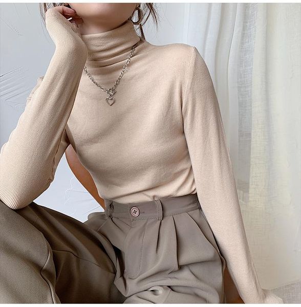 women's sweaters korean 2021 autumn winter knitted women turtleneck jumper pullover long sleeve slim soft pull femme elegant underwear, White;black
women's sweaters korean 2021 autumn winter knitted women turtleneck jumper pullover long sleeve slim soft pull femme elegant underwear, White;black