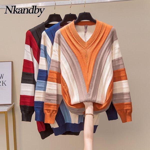 plus size t-shirt nkandby multicolor pullover sweaters women 2021 autumn loose v-neck knitted jumpers oversize chic knitwear female
plus size t-shirt nkandby multicolor pullover sweaters women 2021 autumn loose v-neck knitted jumpers oversize chic knitwear female