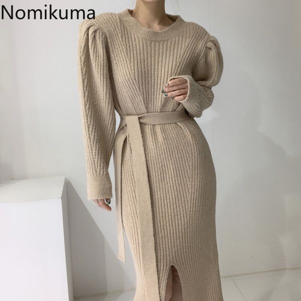 nomikuma women sweater dress korean belt slim waist knitted dresses autumn winter elegant split vestidos femme 6d554 210427, Black;gray
nomikuma women sweater dress korean belt slim waist knitted dresses autumn winter elegant split vestidos femme 6d554 210427, Black;gray