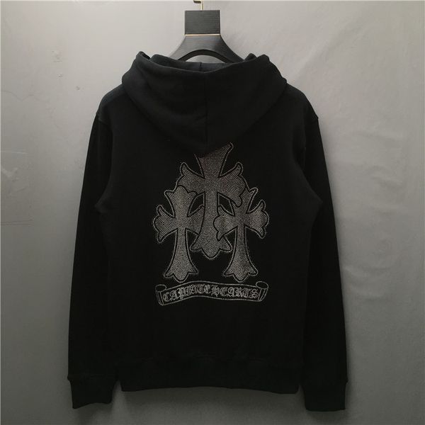 2021 autumn winter tide brand new back drill three cross hooded sweater men's and women's loose cotton coat, Black
2021 autumn winter tide brand new back drill three cross hooded sweater men's and women's loose cotton coat, Black