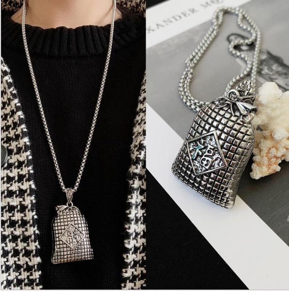 retro chinese character lucky bag lock pendant long sweater chain money goth necklace necklaces, Silver
retro chinese character lucky bag lock pendant long sweater chain money goth necklace necklaces, Silver