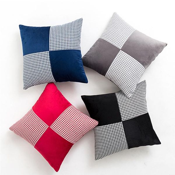 cushion/decorative pillow houndstooth stitching pillowcase multicolor cotton and linen lattice combination cushion cover
cushion/decorative pillow houndstooth stitching pillowcase multicolor cotton and linen lattice combination cushion cover