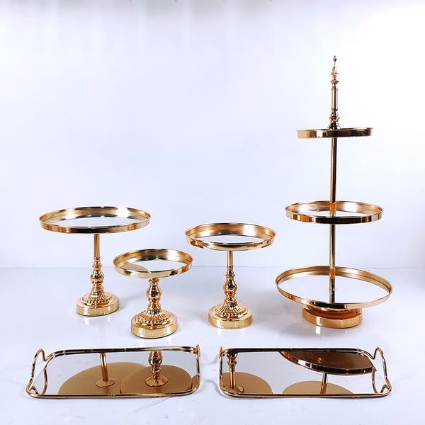 4-7pcs gold mirror metal cake stand round wedding birthday party dessert cupcake pedestal display plate home decor other bakeware
4-7pcs gold mirror metal cake stand round wedding birthday party dessert cupcake pedestal display plate home decor other bakeware