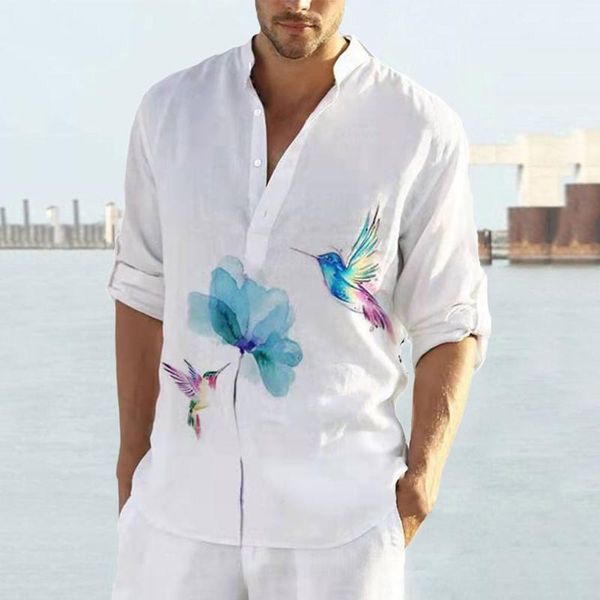 men's casual shirts hand-painted animal print shirt men cotton and linen printed trend cardigan long sleeve chemise homme bouses, White;black
men's casual shirts hand-painted animal print shirt men cotton and linen printed trend cardigan long sleeve chemise homme bouses, White;black