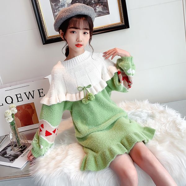 girls sweaters princess knitted dress long thick warm winter pullover spliced ruffle embroidery elastic woolen baby girl clothes, White
girls sweaters princess knitted dress long thick warm winter pullover spliced ruffle embroidery elastic woolen baby girl clothes, White
