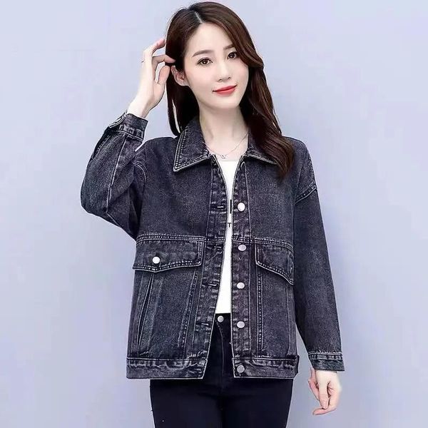 women's jackets women vintage denim jacket 2021 spring autumn black jeans coat female casual loose basic, Black;brown
women's jackets women vintage denim jacket 2021 spring autumn black jeans coat female casual loose basic, Black;brown