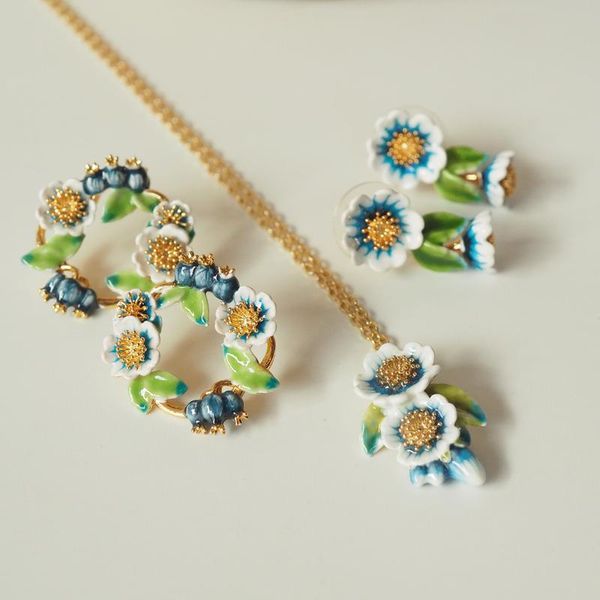 earrings & necklace cute blue flower jewelry sets women earring party accessories good gift copper enamel glaze, Silver
earrings & necklace cute blue flower jewelry sets women earring party accessories good gift copper enamel glaze, Silver