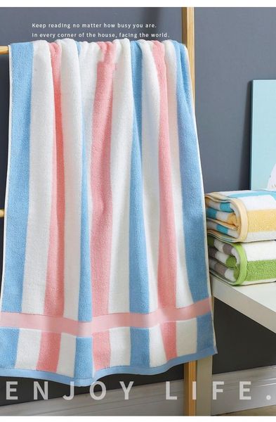 thick bath towel 32 strands of pure cotton color strip 70*140cm large loop soft, absorbent and non-linting
thick bath towel 32 strands of pure cotton color strip 70*140cm large loop soft, absorbent and non-linting
