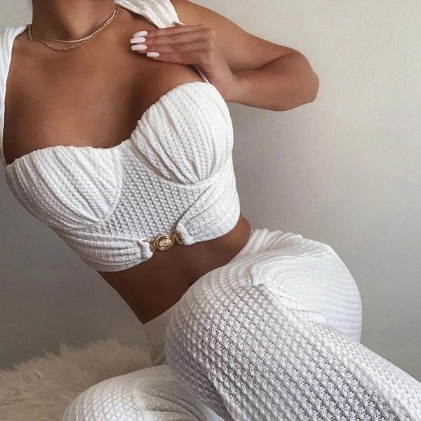 fashion white outfit sleeveless and flare pants long two piece set crop club party fall winter matching women's & capris, Black;white
fashion white outfit sleeveless and flare pants long two piece set crop club party fall winter matching women's & capris, Black;white