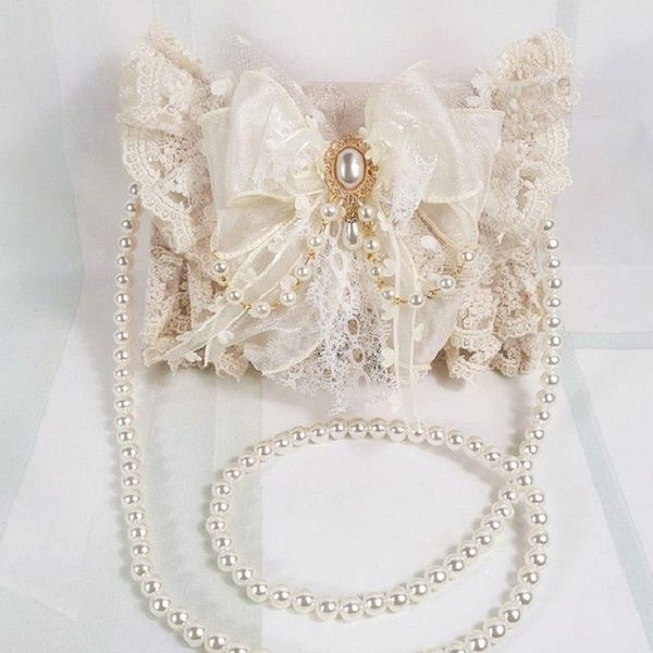 evening bags women's lace handbag bow elegant pearl chain shoulder messenger bag original lolita luxury fancy frills ladies
evening bags women's lace handbag bow elegant pearl chain shoulder messenger bag original lolita luxury fancy frills ladies