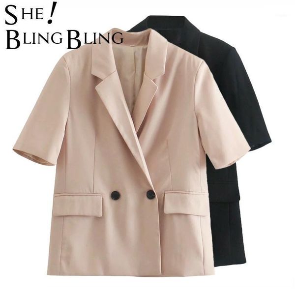 sheblingbling summer women black short sleeve casual suit coat female double breasted outerwear office lady loose women's suits & blaz, White;black
sheblingbling summer women black short sleeve casual suit coat female double breasted outerwear office lady loose women's suits & blaz, White;black