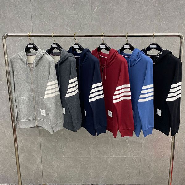 2019 spring autumn trend tb yarn dyed four bars sports leisure hooded zipper shirt cotton sweater for men and women, Black
2019 spring autumn trend tb yarn dyed four bars sports leisure hooded zipper shirt cotton sweater for men and women, Black
