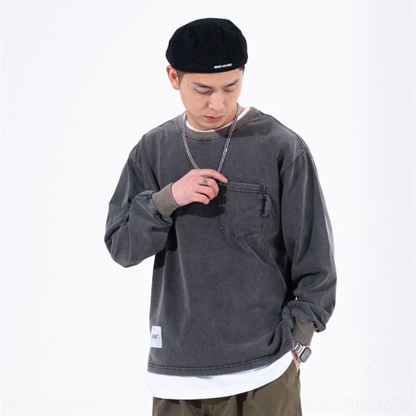 cu9 forn3 men's t-shirts) spring solid color youth leisure bottoming washed to make old long sleeve for men pullovert-shirt pullover, White;black
cu9 forn3 men's t-shirts) spring solid color youth leisure bottoming washed to make old long sleeve for men pullovert-shirt pullover, White;black