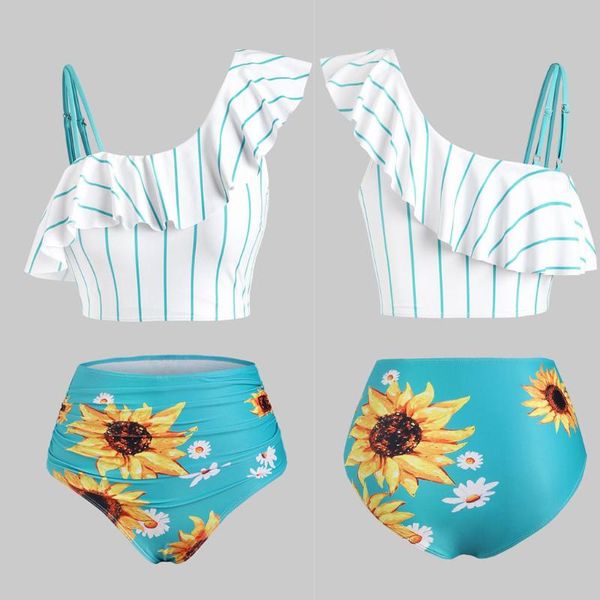 women's swimwear 2021 bikini floral ruffled set women high waist two piece swimsuit girl beach bathing suit biquinis, White;black
women's swimwear 2021 bikini floral ruffled set women high waist two piece swimsuit girl beach bathing suit biquinis, White;black