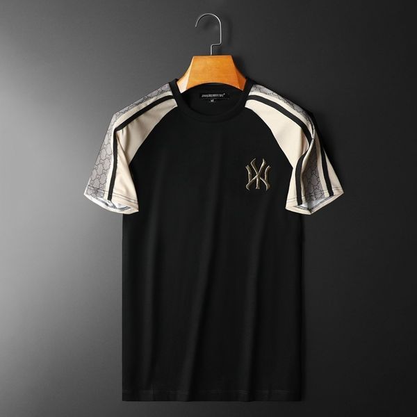 fashion t shirts men's 2021 korean summer embroidered mercerized cotton round neck short sleeve, White;black
fashion t shirts men's 2021 korean summer embroidered mercerized cotton round neck short sleeve, White;black