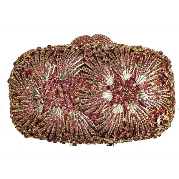 100% handmade pink rhinestone crystal evening clutch purse gold metal gemstone hollow out lady party shoulder messenger handbags bags
100% handmade pink rhinestone crystal evening clutch purse gold metal gemstone hollow out lady party shoulder messenger handbags bags