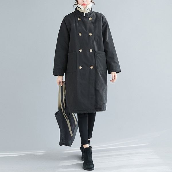 johnature women vintage fleece trench thick coat button pockets autumn winter long sleeve turtleneck solid color trench 210521, Tan;black
johnature women vintage fleece trench thick coat button pockets autumn winter long sleeve turtleneck solid color trench 210521, Tan;black