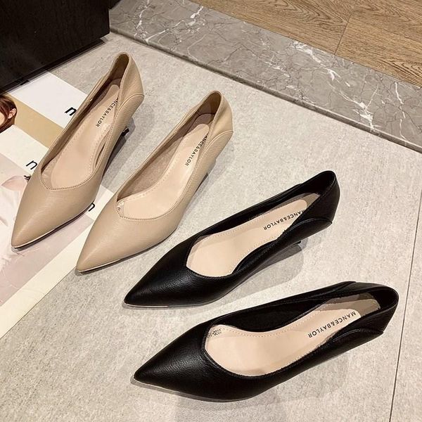 dress shoes 7 cm french style heels women leather pumps thin heel pointed toe soft office lady work party, Black
dress shoes 7 cm french style heels women leather pumps thin heel pointed toe soft office lady work party, Black