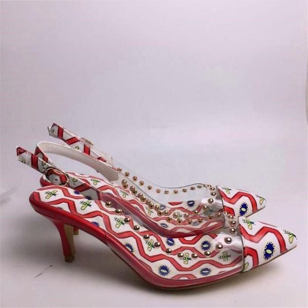 sandals printing rivet pointed women's high heels transparent red fairy style stilettos summer ladies party shoes, Black
sandals printing rivet pointed women's high heels transparent red fairy style stilettos summer ladies party shoes, Black