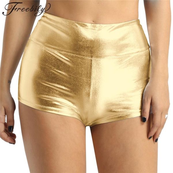 women gold high waist dance shorts metallic gymnastics workout girls stage performance bottom women's, White;black
women gold high waist dance shorts metallic gymnastics workout girls stage performance bottom women's, White;black