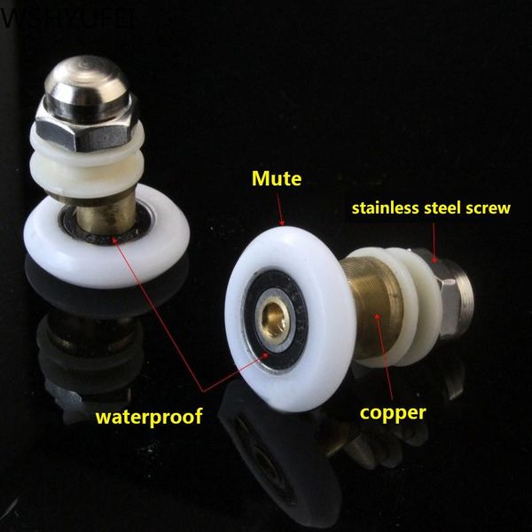 4pcs/lot roller diameter 27mm bathroom glass sliding door hanging wheel pulley copper core single eccentric fittings other hardware
4pcs/lot roller diameter 27mm bathroom glass sliding door hanging wheel pulley copper core single eccentric fittings other hardware