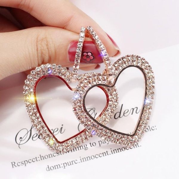 luxury creative large heart-shaped inlaid zircon earrings valentine's day gift wedding party jewelry wholesale hoop & huggie, Golden;silver
luxury creative large heart-shaped inlaid zircon earrings valentine's day gift wedding party jewelry wholesale hoop & huggie, Golden;silver