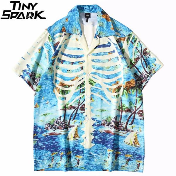 men hawaiian shirt hip hop streetwear harajuku skeleton print beach summer short sleeve aloha casual men's shirts, White;black
men hawaiian shirt hip hop streetwear harajuku skeleton print beach summer short sleeve aloha casual men's shirts, White;black
