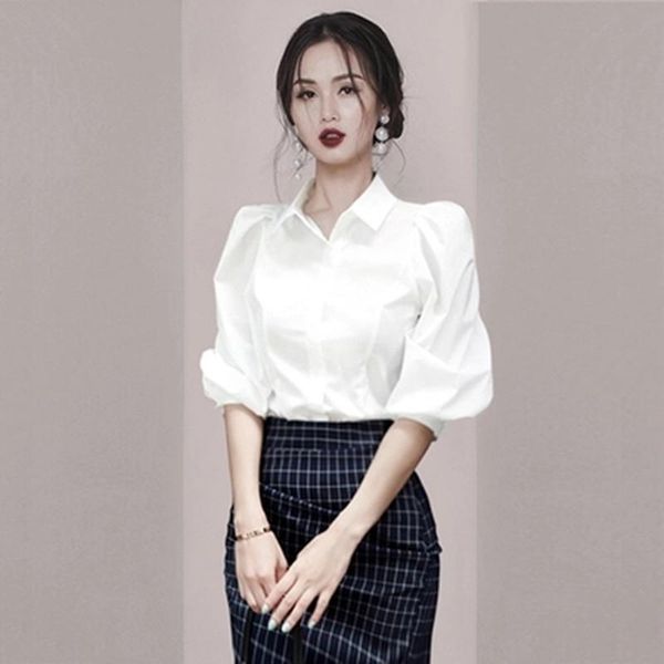 women's blouses & shirts zawfl 2021 women puff long sleeve shirt turn down collar lady office summer blouse blusas mujer, White
women's blouses & shirts zawfl 2021 women puff long sleeve shirt turn down collar lady office summer blouse blusas mujer, White