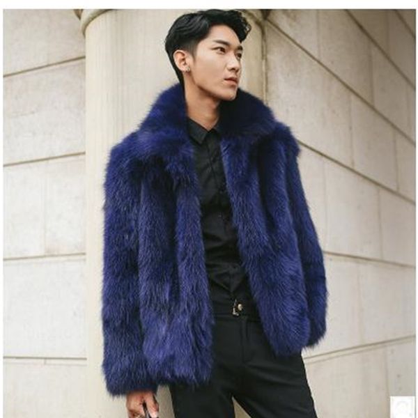 men's fur & faux male casual dark blue jackets large size mens turn down collar winter autumn man-made coat outwear casaco s/5, Black
men's fur & faux male casual dark blue jackets large size mens turn down collar winter autumn man-made coat outwear casaco s/5, Black