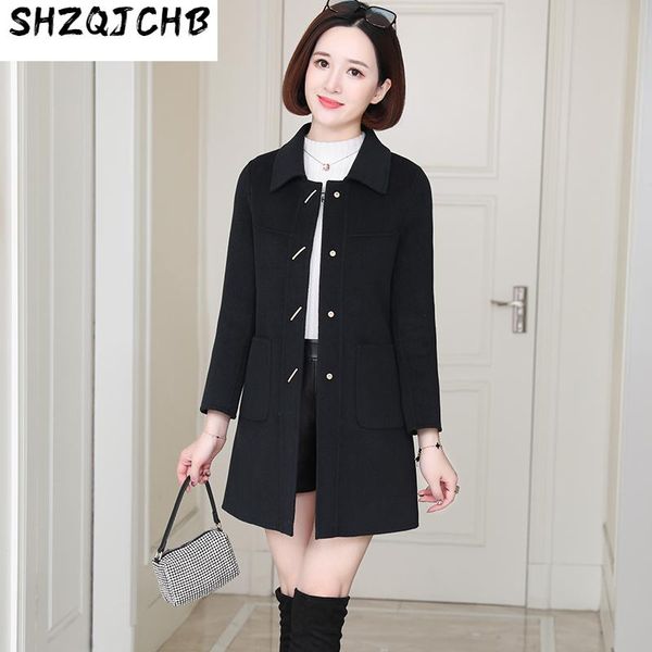 women's wool & blends shzq high-end double-sided cashmere coat medium and long fit autumn winter, Black
women's wool & blends shzq high-end double-sided cashmere coat medium and long fit autumn winter, Black