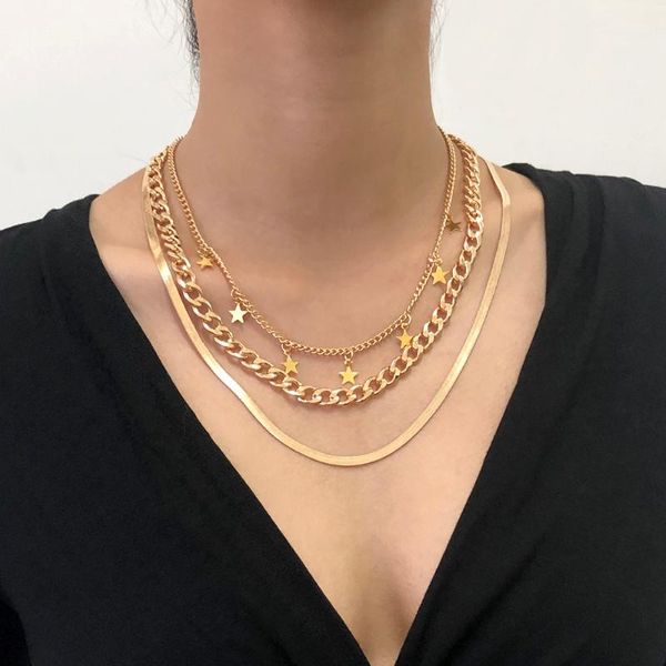 lalynnly fashion round star pendants necklace for women multi layered mental snake chain choker jewelry accessory n7998 pendant necklaces, Silver
lalynnly fashion round star pendants necklace for women multi layered mental snake chain choker jewelry accessory n7998 pendant necklaces, Silver
