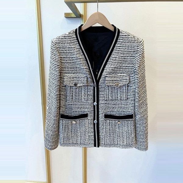 women's jackets fadan m family 2021 spring and summer fragrance v-neck contrast tweed knitted jacket female mfpve00245, Black;brown
women's jackets fadan m family 2021 spring and summer fragrance v-neck contrast tweed knitted jacket female mfpve00245, Black;brown