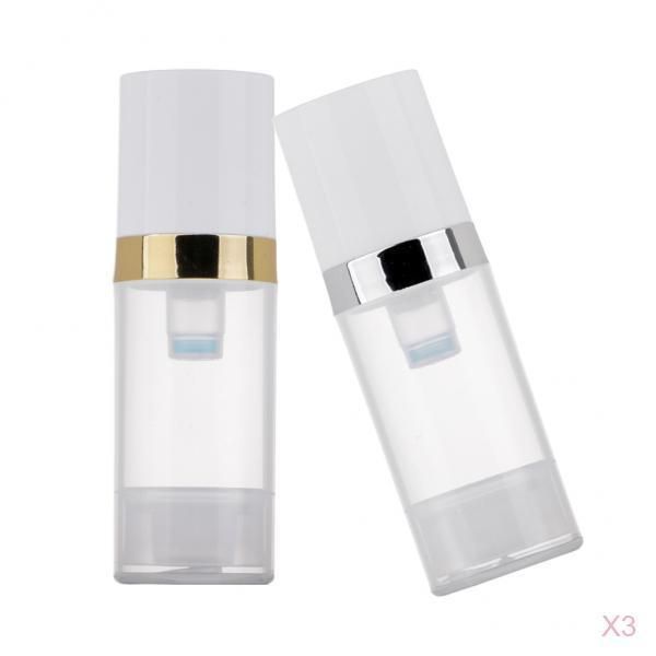 6x 10ml clear vacuum press pump bottle, cosmetic lotions container, refillable for travel storage bottles & jars
6x 10ml clear vacuum press pump bottle, cosmetic lotions container, refillable for travel storage bottles & jars