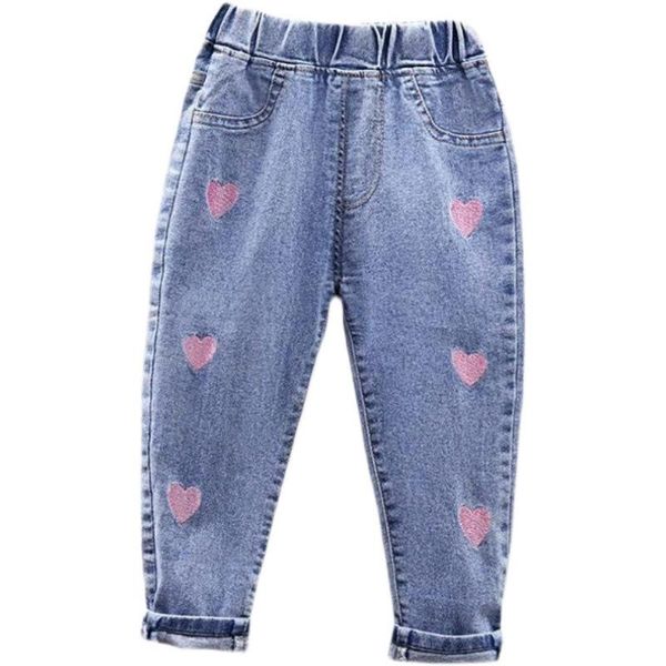 jeans little girl pants korean style embroidered children's love casual trousers 2-7 years, Blue
jeans little girl pants korean style embroidered children's love casual trousers 2-7 years, Blue