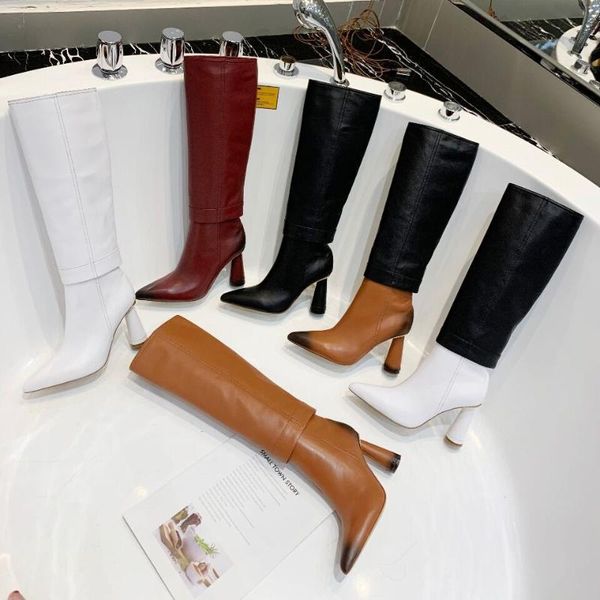 boots est autumn winter shoes women genuine leather retro long pointed toe slip-on designer botas de mujer size 34-41, Black
boots est autumn winter shoes women genuine leather retro long pointed toe slip-on designer botas de mujer size 34-41, Black