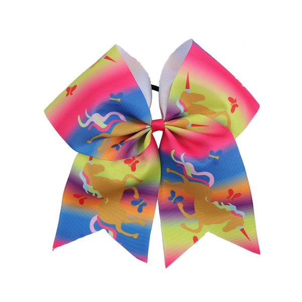 hair accessories 7 inch cheer bows for school girl back to grosgrain ribbon bow ponytail holder clip handmade, Slivery;white