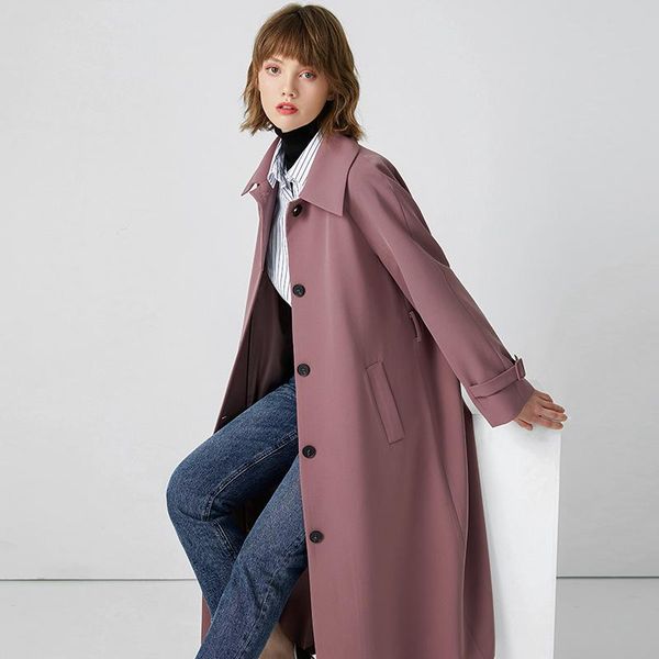 women's trench coats pink long windbreaker women 2021 autumn and winter korean loose coat lapel knee simple, Tan;black
women's trench coats pink long windbreaker women 2021 autumn and winter korean loose coat lapel knee simple, Tan;black