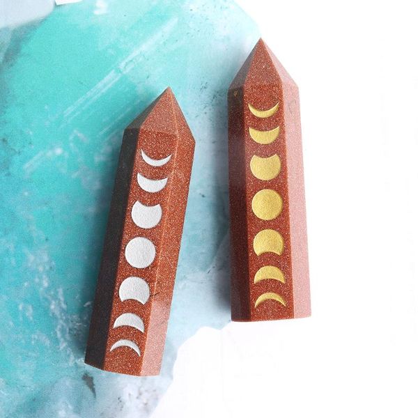 decorative objects & figurines 1pc natural crystal gold sandstone wand carved moon reiki energy mineral quartz point home decoration collect
decorative objects & figurines 1pc natural crystal gold sandstone wand carved moon reiki energy mineral quartz point home decoration collect
