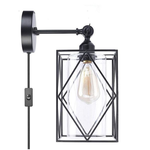 wall lamp industrial vintage with plug living room bedroom led home decoration bedside wired in glass light black
wall lamp industrial vintage with plug living room bedroom led home decoration bedside wired in glass light black